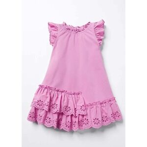 Matilda Jane Girls Stella Eyelet and Ruffle Dress Size 4 Pink‎ New
